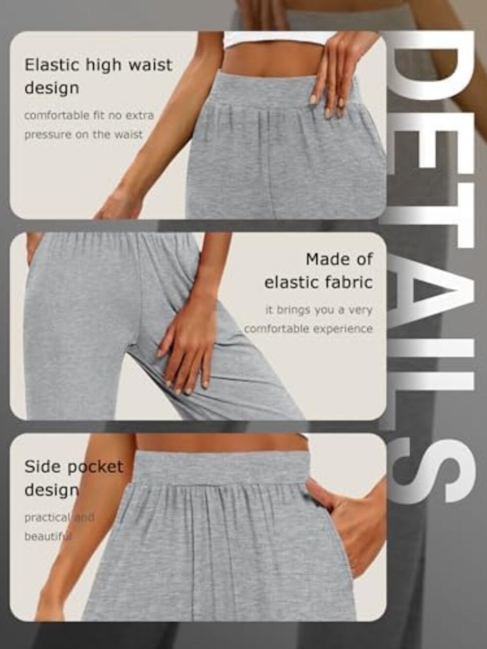 Cozy 3-Pack Women's Lounge Pants | Comfy Sweatpants for Relaxing & Home Wear - Picture 5 of 5